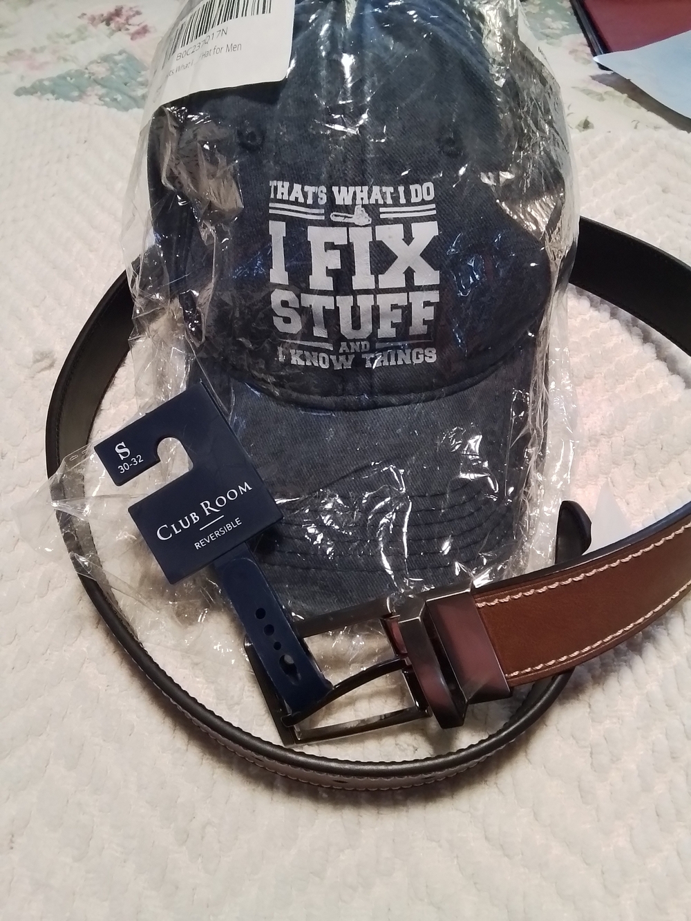 Club Room Men's Cap - Washed Blue with White Logo